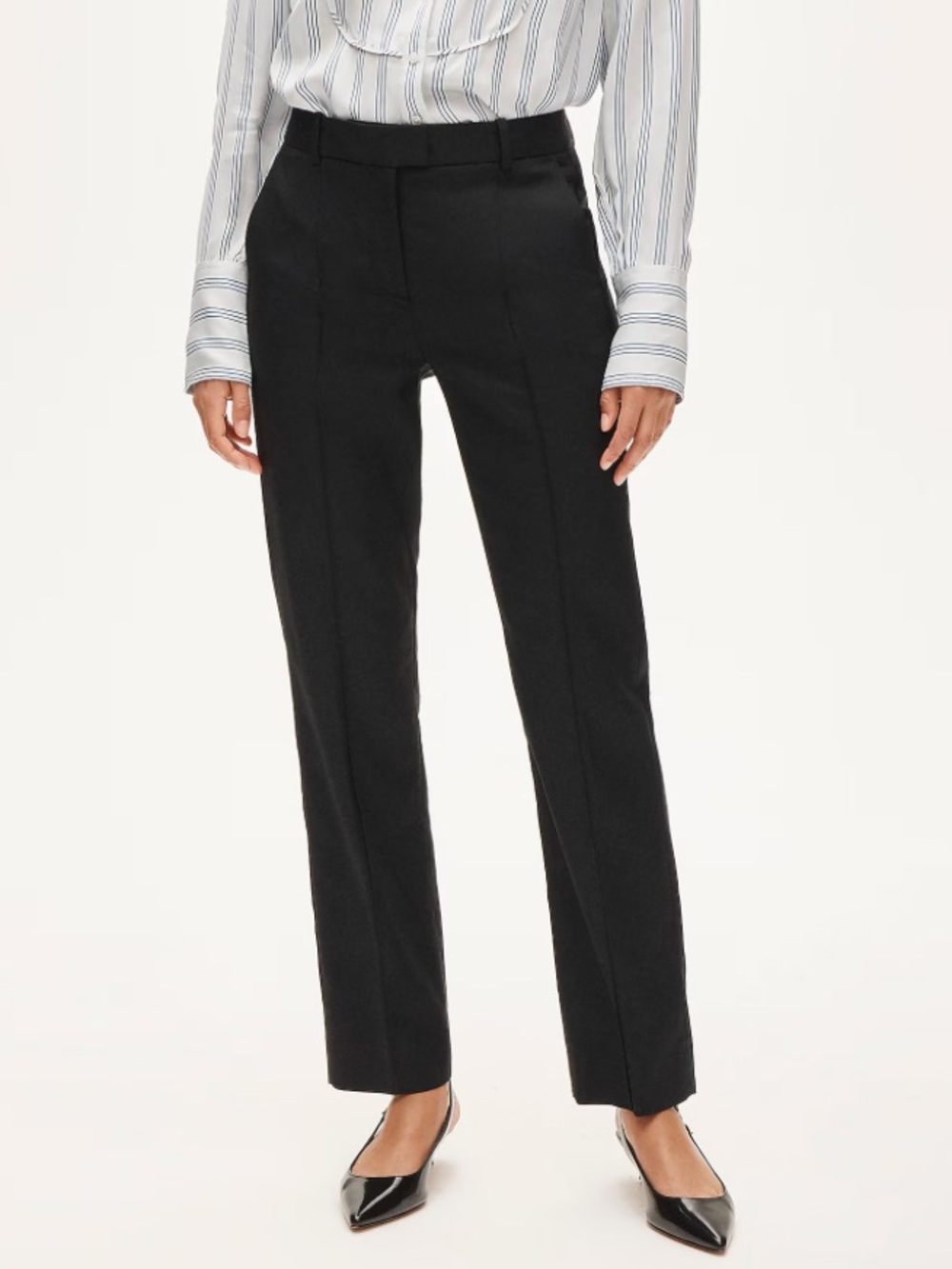NWT J Crew Stella Black Gramercy Straight-Leg Trousers